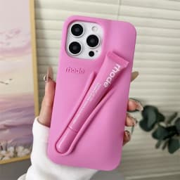For iPhone 17 Pro Max Air 15 14 13 12 11 17 ProMax Plus Phone Case Gray Toast Ribbon Espresso Holder Silicone Lipstick Cover