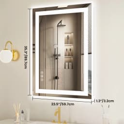 JHK 36"x 24"LED Bathroom Vanity Mirror for Wall Memory Function Tempered Glass with Front Light and Backlit For Living Room