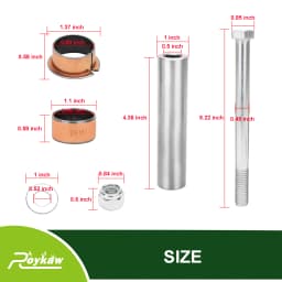Roykaw Golf Cart Spindle and Kingpin Bushing for EZGO RXV 2008-up & TXT/PDS 2001-up, OEM# 70745-G01, 70648-G01, 614034