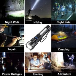 Rechargeable LED Flashlights, Super Bright Handheld Flashlight, 7 Modes with COB Work Light, Tactical Flash Light for Home