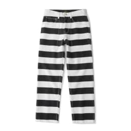 16oz 100% Cotton Heavyweight Striped Work Pants - Thick Canvas Rock & Roll Motorcycle Trousers / Amekaji Rider's Jeans OKONKWO