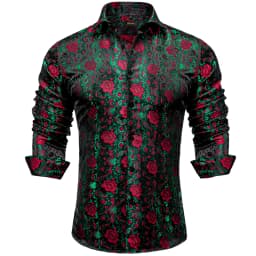 Gold Paisley Shirts for Men Long Sleeve Luxury Brand Tuxedo Wedding Party Men Clothing DiBanGu