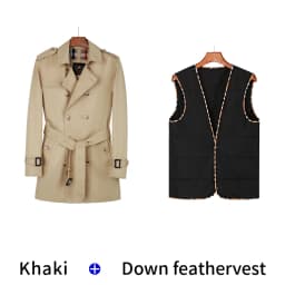 Windbreaker men's Double breasted medium and long length black British tough thickened wool liner new fashion trench coat