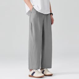 Men Breathable cool Spring Summer Lightweight Linen Blend Ankle-length Pants cityboy Loose Wide Leg Casual Pants Harem Trousers