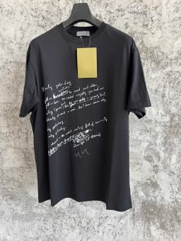 Fashionable printed pure cotton black dictionary, trendy, casual, loose and personalized pullover with a round neck