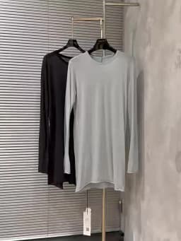 High Street Cotton T-shirts Tops Men's Style | Autumn/Winter Thin Dark Knitted Base Long Sleeve Casual Tshirt TEE Shirt