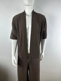 Miyake Pleated Jacket Men's Cardigan Japanese 2025 Spring and Summer New Pleated Men's Loose Big Yards Jacket Hundred Loose Tops