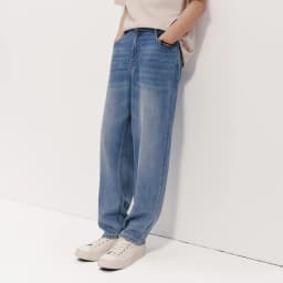 Semir Men Pants Denim Cool Feeling Back Elastic Waist Loose Tapered Leg Commute Style 2026 Summer Casual Top