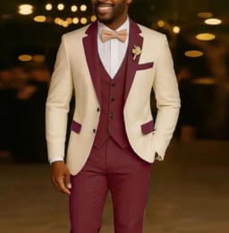 Wedding Men Suits 2 Pieces Notched Lapel Single Breasted Prom Suit for Man Tuxedo Slim Fit Blzer Jacket+Vest+Pants Customized