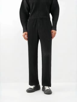 Miyake Pleated Men Trousers Baggy Straight Pants Fashion Casual Pants Japanese Style Miyake Pleated Pants