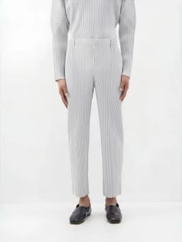 Miyake Pleated Men Trousers Baggy Straight Pants Fashion Casual Pants Japanese Style Miyake Pleated Pants