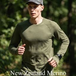 Men's Merino Wool Blend Base Layer Long Sleeve Shirt Lightweight Breathable Athletic Top for Hiking Running Quick Dry Outdoor