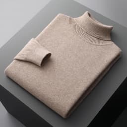 Autumn and winter new 100% pure merino wool pullover men's turtleneck cashmere sweater thickened warm loose solid color top
