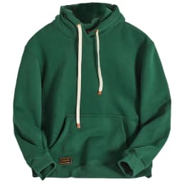 Autumn Winter American Retro Hooded Kangaroo Pocket Sweatershirts Men's Fashion Loose Casual Heavyweight Velvet Pullover Hoodies