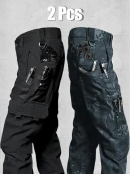 New Tactical Work Pants Men Casual Outdoor Waterproof Cargo Trousers 2/1Pcs Multi-pocket Wear-Resistant Outdoor Training Trouser