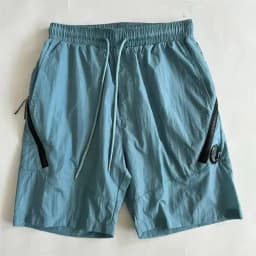 New Quick Dry Dust Grey Nylon Men Elastic Waist Drawstring Casual Cargo Shorts With Side Zipper Pockets