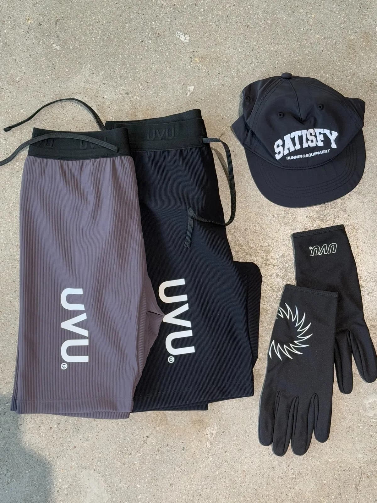 Uvu running yoga long shorts outdoor running sports fitness stretch pressure pants