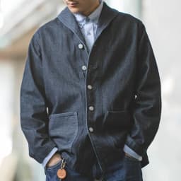Maden Vintage 13.5oz Denim Jacket for Men Classic Solid Color Collar Cotton Hunting Style with Pockets Coat for Autumn Blazers