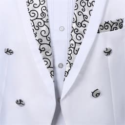 Tailcoat Suits Men Vest Jacket White Tail Coat Chorus Tuxedo Floral Stage Costume Singer Performer Magician Host Outfits