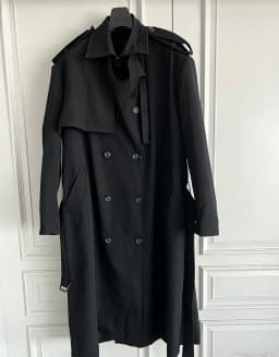 TOP-YAMAMOTO original design black wool coat