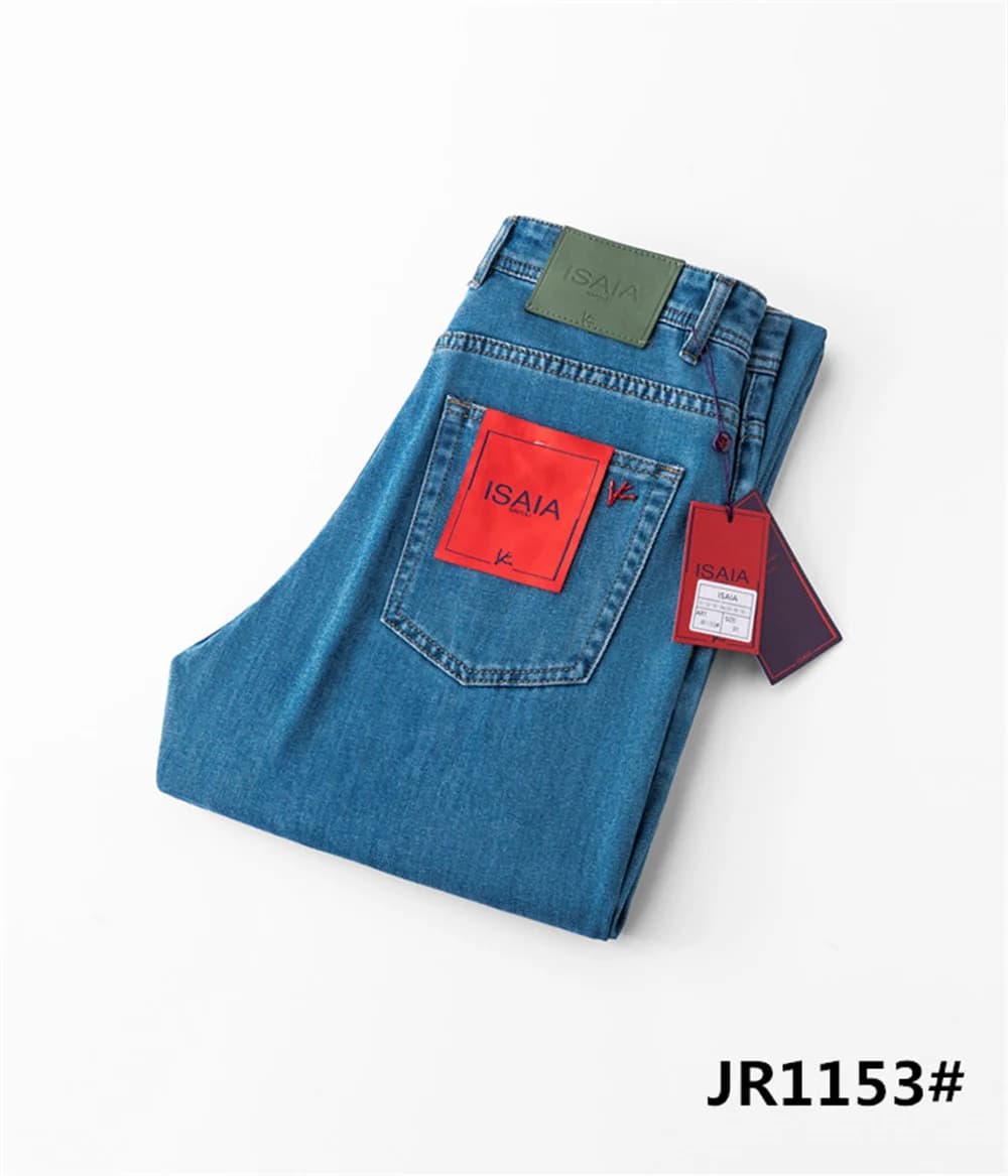 OECHSLI Jeans Thin Cotton Men 2026 Spring Summer new quality fashion comfortable elasticity straight Big size 31-38 Pants