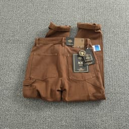 Heavy cotton high-end vintage overalls men's bead canvas grain patch fabric splicing logging motorcycle casual pants trend
