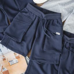 Maden Navy Blue P44 Cargo Joggers Shorts Men Loose Cotton Large Pocket Work Tactical Short Pants Amekaji Casual Knitted Shorts