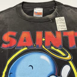 Nice Washed SAINT Cartoon Angel Print T Shirt Men Women Oversize Tee Tops T-Shirt