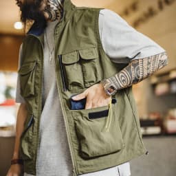 Maden Men's Casual Multi Pocket Utility Vest Lightweight Tactical Sleeveless Jacket Outdoor Hiking Vest Spring Outwear