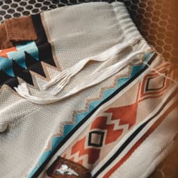 Maden Vintage Navajo Totem Knitted Shorts Men's Casual Embroidery Summer Beach Shorts Drawstring Elastic Waist Bottoms