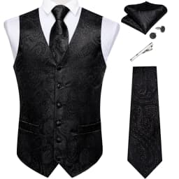 Pure White Wedding Vest for Man Sleeveless V-neck Satin Luxury Men Waistcoat Necktie Pocket Square Cufflinks Clip 5 PCS Set Gift