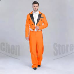 Elegant Black Solid Men Suits 2 Piece Fashion Satin Peak Lapel Standard Dance Tailcoat Party Prom Male Suits Slim (Jacket+Pants)