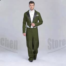 Elegant Black Solid Men Suits 2 Piece Fashion Satin Peak Lapel Standard Dance Tailcoat Party Prom Male Suits Slim (Jacket+Pants)