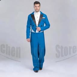 Elegant Black Solid Men Suits 2 Piece Fashion Satin Peak Lapel Standard Dance Tailcoat Party Prom Male Suits Slim (Jacket+Pants)