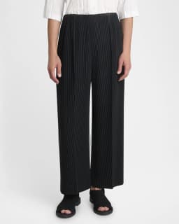 Miyake Men's Pleated Pants Wide Leg Loose Fit Fashion Trousers