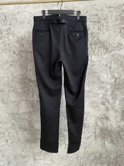 TOP-YAMAMOTO original design wool design asymmetrical pants, casual pants, loose long pants