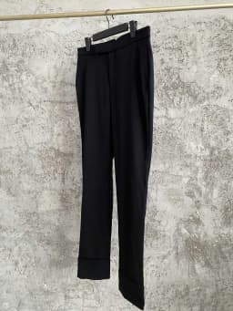 TOP-YAMAMOTO original design wool design asymmetrical pants, casual pants, loose long pants