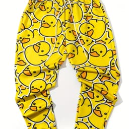Men's 2025 Sweatpants,Yellow duck Graphic Polyester Joggers, Slim Fit Casual Lounge Pants with Pockets, Spring Autumn Streetwear