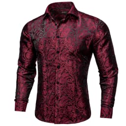 Men's Business Dress Shirts Black Gold Long Sleeve Formal Button-Down Collar Social Slim Fit Shirt Spring Man Casual Blouse