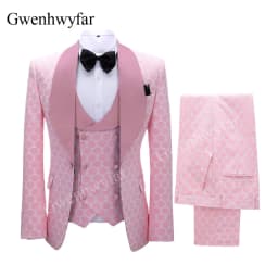 Gwenhwyfar New Polka Dot Suit for Men Custom Made Shawl Lapel Blazer Vest with Pants 2027 Fashion Wedding Tuxedos Groomsmen Wear