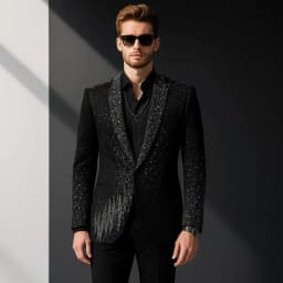 Customized Shiny Rhinestones Diamond Men Suits 2 Pieces Sets Ropa Hombre Peaked Lapel Groom Tuxedos Male Party Prom Blazer