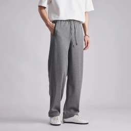 Men 260GSM Mamba Cotton Jogger Pants Summer Color Block Elastic Waist Japanese Style Loose Wide Leg Soft Casual Sports Trousers