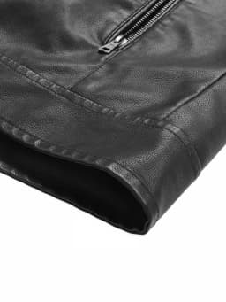 Men's Small Stand-Up Collar Leather Jacket, Wind-Resistant and Cold-Proof, with a Crisp Texture, Suitable for Light Business in the Workplace, Daily Shopping, Weekend Outings, Autumn and Winter Styles, Outdoor Walks, and Short Trips