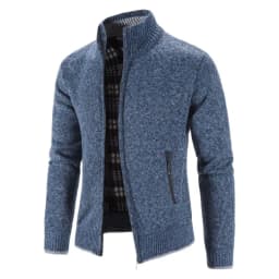 Men's Cardigan Sweater Jackets Winter Thicken Warm Stand Collar Knitted Zipper Casual Cardigan Men Daily Solid Color Sweatercoat