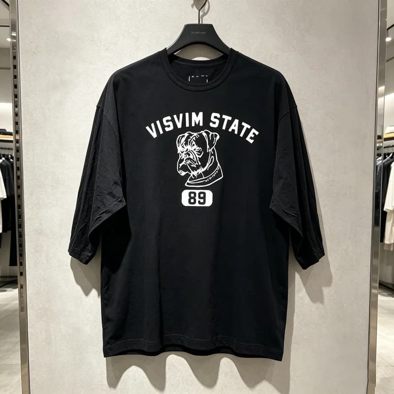 VISVIM Dog Digit 89 Print T Shirt Collar Stitch Box Label Tee Men Women High Quality Loose Short Sleeve Office Commuter Tops Tee