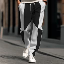 Men's Sweatpants Joggers Trousers Straight Leg Sweatpants Patchwork Drawstring Waist Color Block Comfort Casual Pants for Men