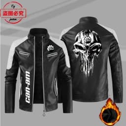 CAN-AM motorcycle LOGO retro washed pu leather jacket windproof autumn and winter men's cycling spring and autumn leather jacket