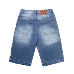 Kapital Vintage Kazuhiro Hirata Japanese Vintage Pinted Bone Loose Straight Denim Shorts for Men