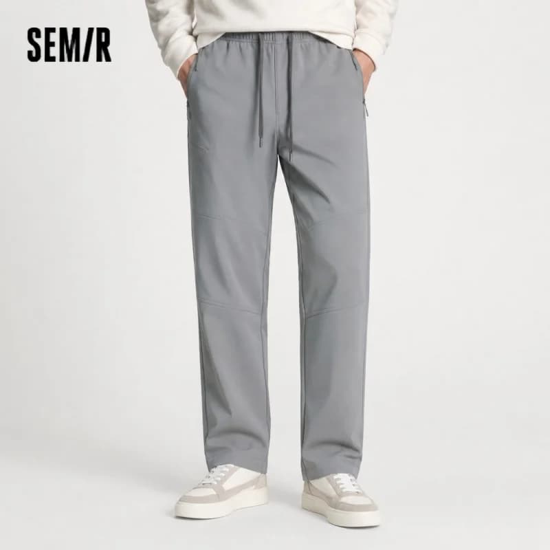 Semir Casual Pants Men Fleece Lined Three-Resistant Outdoor Long Pants 2025 Winter New Straight Leg Elastic Waist Versatile