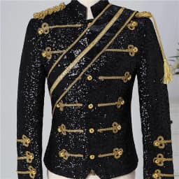 Blazer Sequined Performance Outfit for Outdoor Casual Male Banquet Guest Band Rock Singer Clothing Stand-up Collar Men's Blazer